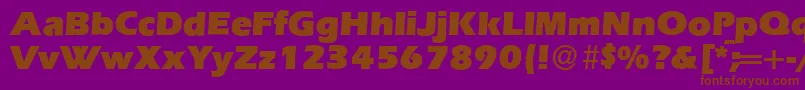 Czcionka E820SansUltraRegular – brązowe czcionki na fioletowym tle