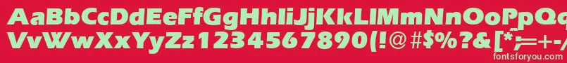 Шрифт E820SansUltraRegular – зелёные шрифты на красном фоне