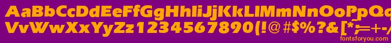 E820SansUltraRegular Font – Orange Fonts on Purple Background