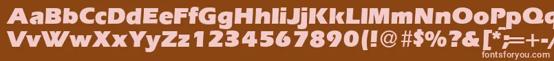 Шрифт E820SansUltraRegular – розовые шрифты на коричневом фоне