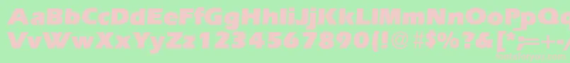 Fonte E820SansUltraRegular – fontes rosa em um fundo verde