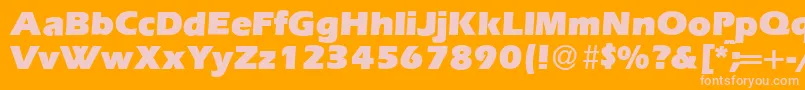 E820SansUltraRegular-Schriftart – Rosa Schriften auf orangefarbenem Hintergrund