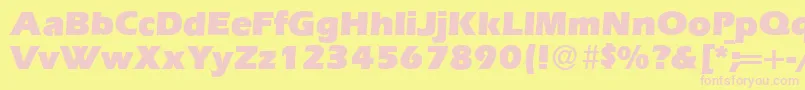 Шрифт E820SansUltraRegular – розовые шрифты на жёлтом фоне