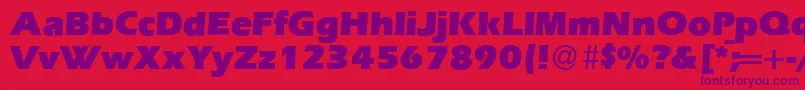 E820SansUltraRegular Font – Purple Fonts on Red Background