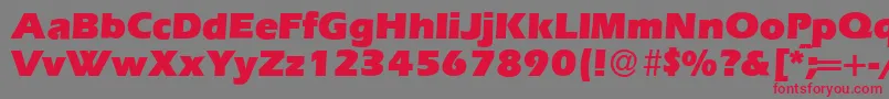 Czcionka E820SansUltraRegular – czerwone czcionki na szarym tle