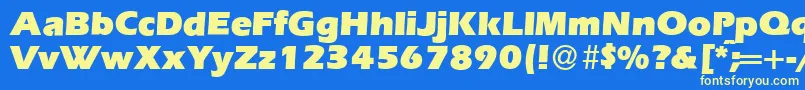 E820SansUltraRegular Font – Yellow Fonts on Blue Background