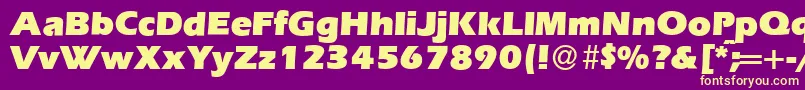 E820SansUltraRegular Font – Yellow Fonts on Purple Background