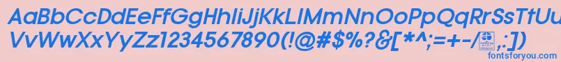 TypoGotikaBoldItalicDemo Font – Blue Fonts on Pink Background