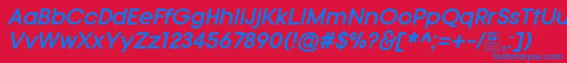 TypoGotikaBoldItalicDemo Font – Blue Fonts on Red Background