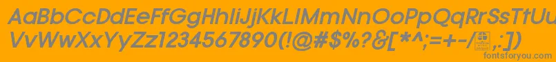 TypoGotikaBoldItalicDemo Font – Gray Fonts on Orange Background