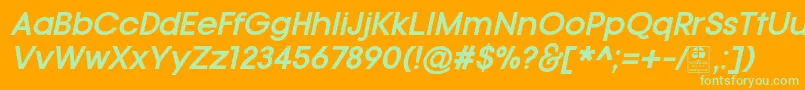 TypoGotikaBoldItalicDemo Font – Green Fonts on Orange Background