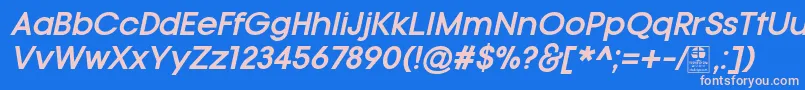 フォントTypoGotikaBoldItalicDemo – ピンクの文字、青い背景