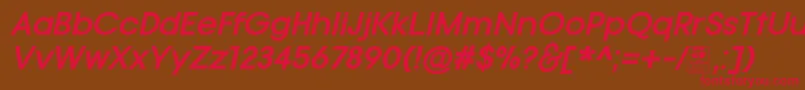 フォントTypoGotikaBoldItalicDemo – 赤い文字が茶色の背景にあります。