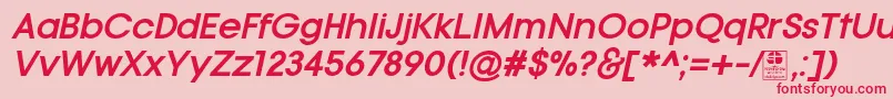 TypoGotikaBoldItalicDemo-Schriftart – Rote Schriften auf rosa Hintergrund