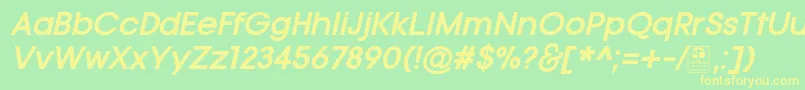 TypoGotikaBoldItalicDemo Font – Yellow Fonts on Green Background