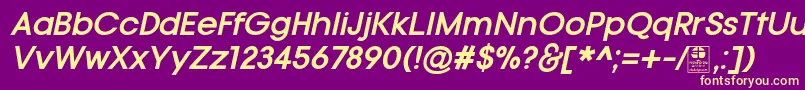 TypoGotikaBoldItalicDemo Font – Yellow Fonts on Purple Background