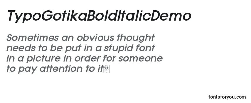 TypoGotikaBoldItalicDemo-fontti
