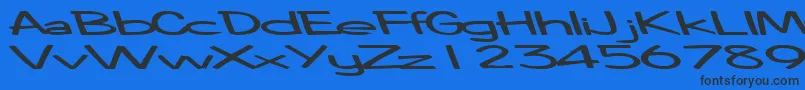 Шрифт CoinageofmindRegularTtext – чёрные шрифты на синем фоне