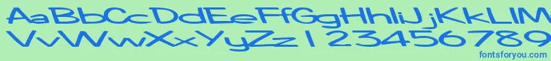 フォントCoinageofmindRegularTtext – 青い文字は緑の背景です。