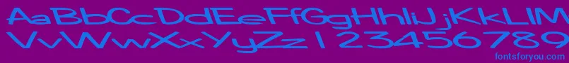 フォントCoinageofmindRegularTtext – 紫色の背景に青い文字
