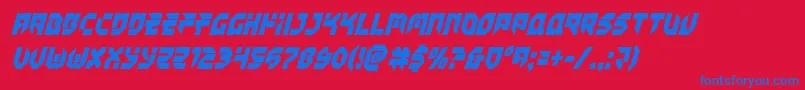 Tokyodriftercondital-Schriftart – Blaue Schriften auf rotem Hintergrund