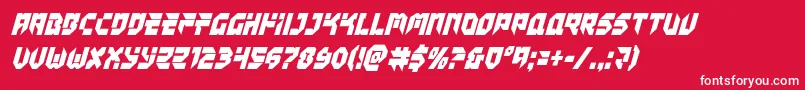 Police Tokyodriftercondital – polices blanches sur fond rouge