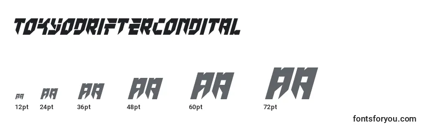 Tokyodriftercondital Font Sizes