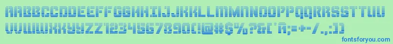 Thundertroopergrad Font – Blue Fonts on Green Background