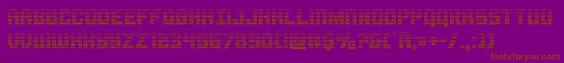 Thundertroopergrad-Schriftart – Braune Schriften auf violettem Hintergrund