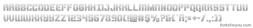 Thundertroopergrad-fontti – harmaat kirjasimet valkoisella taustalla