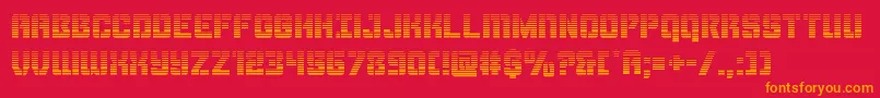 Thundertroopergrad Font – Orange Fonts on Red Background