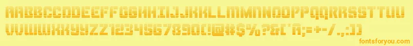 Thundertroopergrad Font – Orange Fonts on Yellow Background