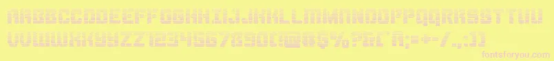 Thundertroopergrad-fontti – vaaleanpunaiset fontit keltaisella taustalla