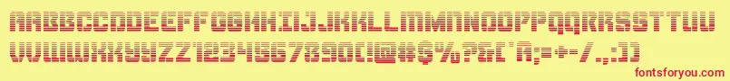 Thundertroopergrad Font – Red Fonts on Yellow Background