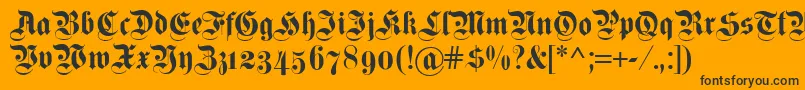 Fettekanzleiosf Font – Black Fonts on Orange Background