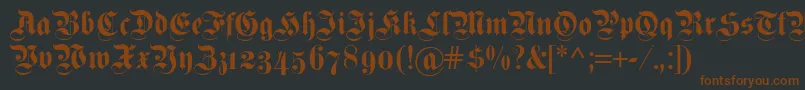 Fettekanzleiosf Font – Brown Fonts on Black Background