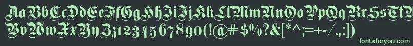 Fettekanzleiosf Font – Green Fonts on Black Background