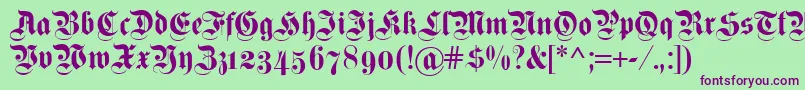 Fettekanzleiosf Font – Purple Fonts on Green Background