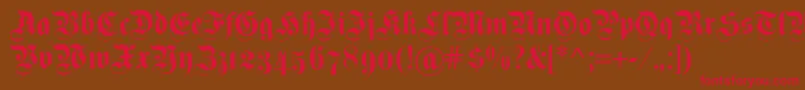 Fettekanzleiosf Font – Red Fonts on Brown Background