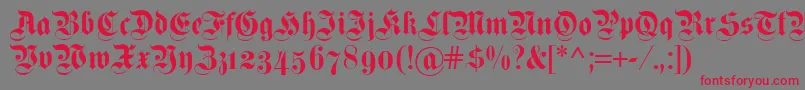 Fettekanzleiosf Font – Red Fonts on Gray Background