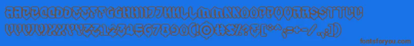 Samuraicabcooutbb Font – Brown Fonts on Blue Background