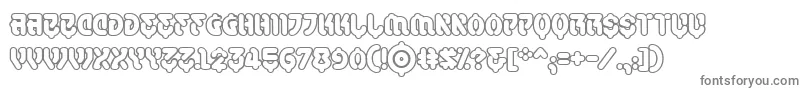 フォントSamuraicabcooutbb – 白い背景に灰色の文字