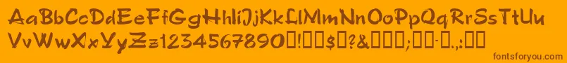 Polosemiscript Font – Brown Fonts on Orange Background