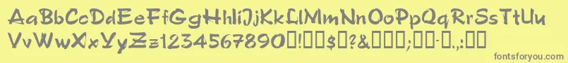 Polosemiscript Font – Gray Fonts on Yellow Background