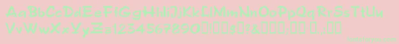 Polosemiscript Font – Green Fonts on Pink Background