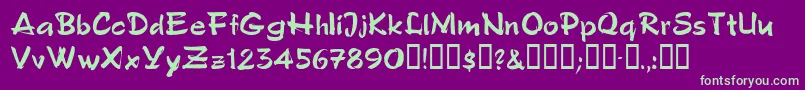 Polosemiscript Font – Green Fonts on Purple Background