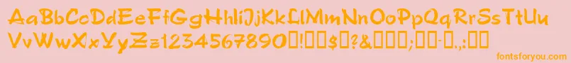 Polosemiscript Font – Orange Fonts on Pink Background