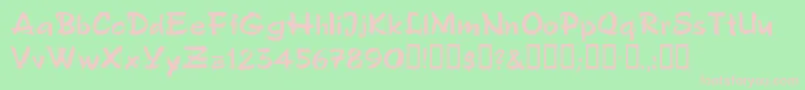 Polosemiscript Font – Pink Fonts on Green Background