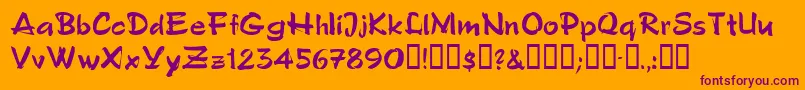 Polosemiscript Font – Purple Fonts on Orange Background