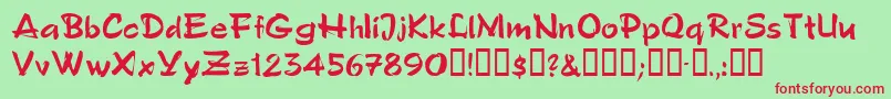 Polosemiscript Font – Red Fonts on Green Background